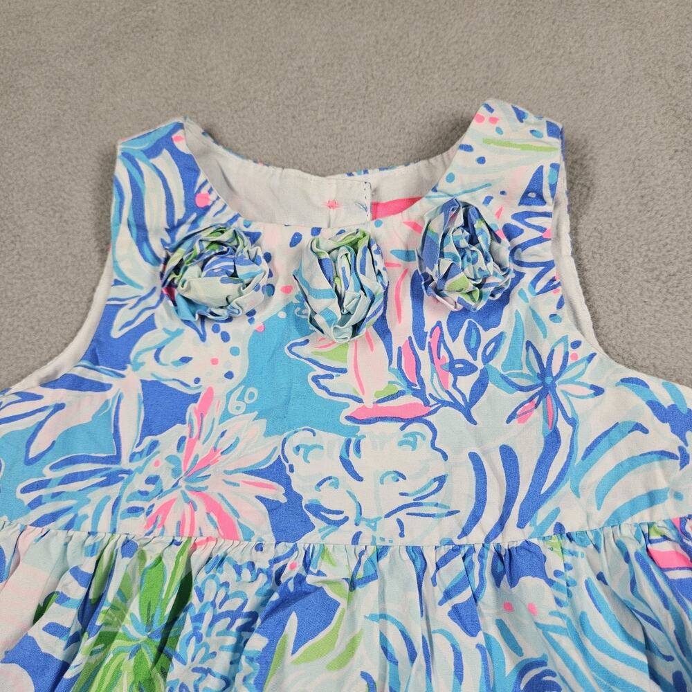 Lilly Pulitzer Bubble Dress Infant Girls 3-6 Months Baby Britta Coastal Blue - Picture 2 of 10
